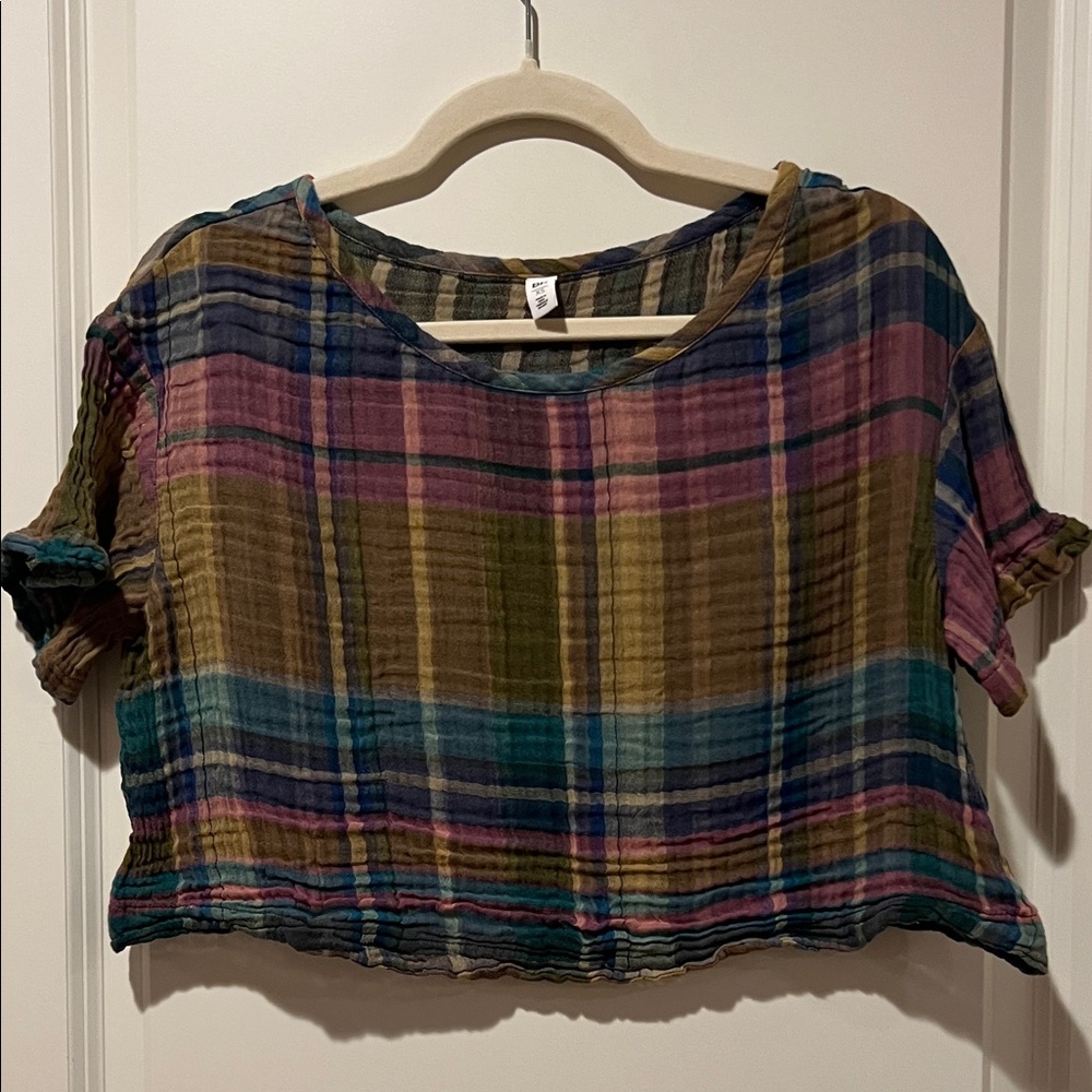BP Multicolor Plaid Blouse